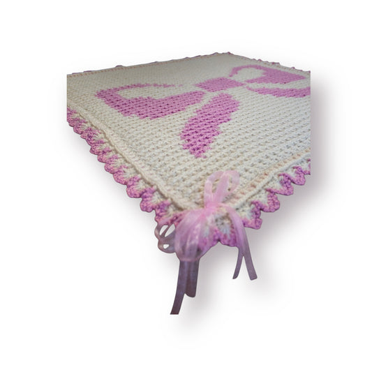 Handmade Pink Bow Blanket