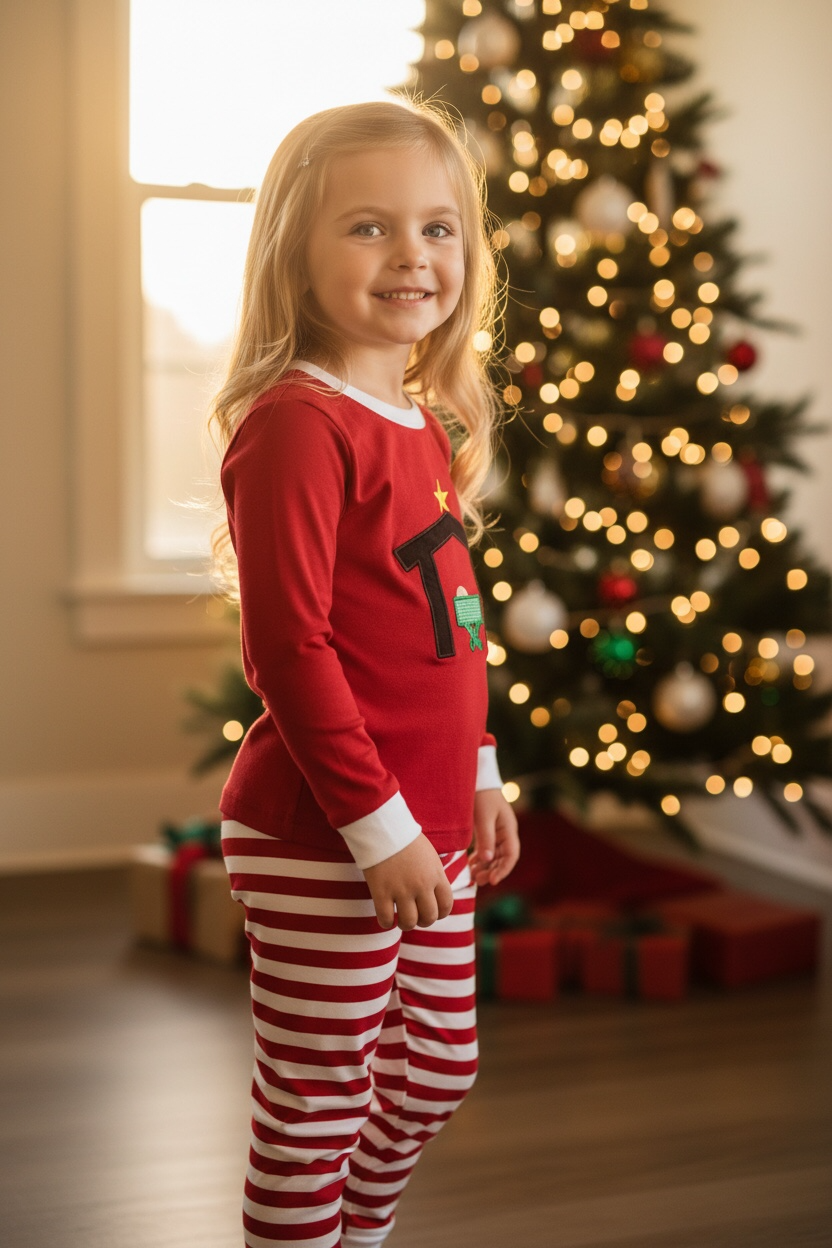 Away in the Manger Red Pajama Set