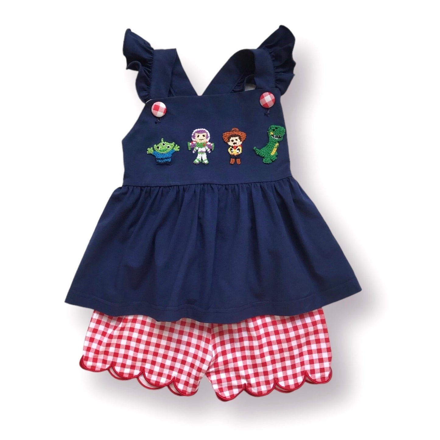 Toy Pals French Knot Scalloped Shorts Set