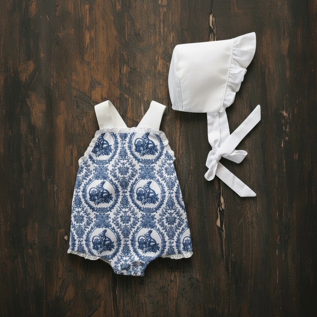 White Ruffle Bonnet
