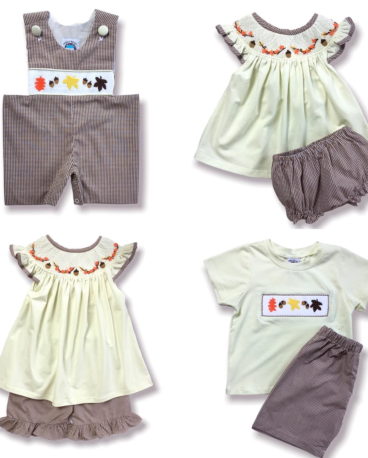 Autumn Acorn Ruffle Shorts Set