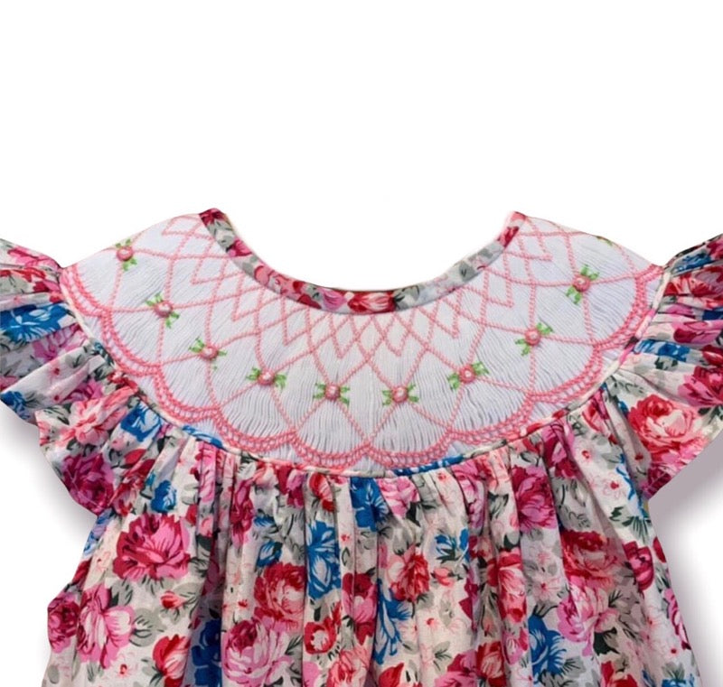 Spring Blossoms Smocked Bishop