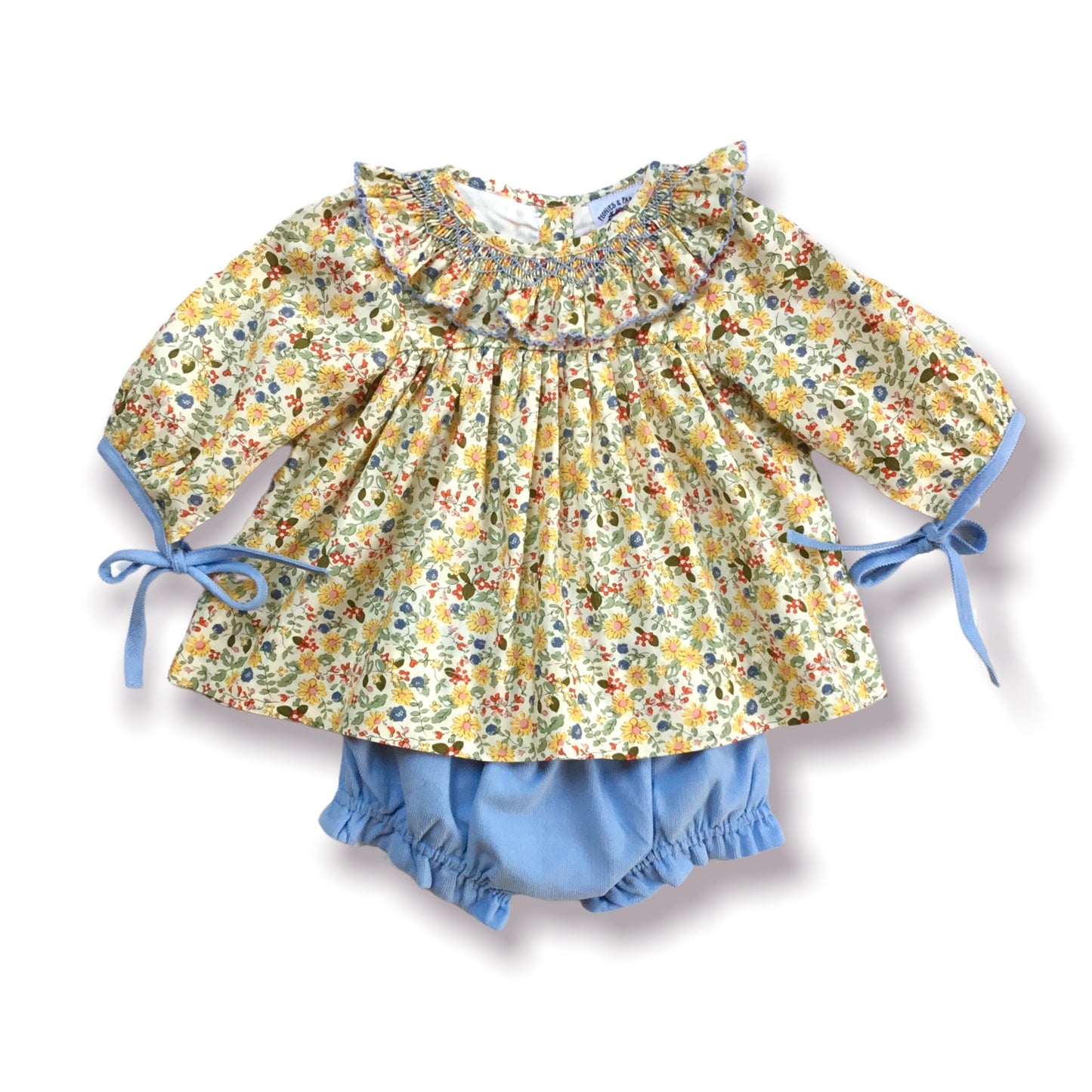 Fall Floral Smocked Bloomer Set