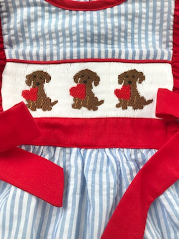 Puppy Love Smocked Bubble