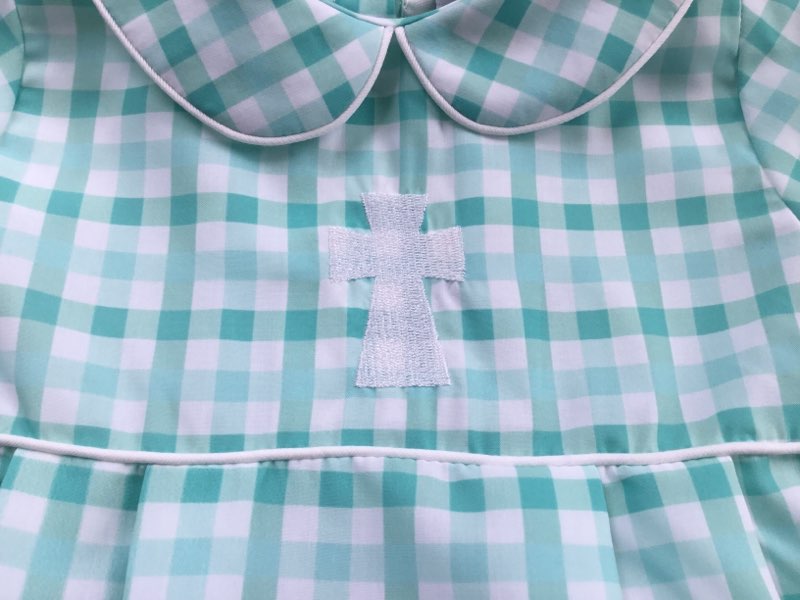 Mint Plaid Cross Bubble