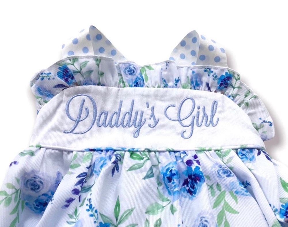Daddy's Girl Sapphire Rose Ruffle Bum Bubble