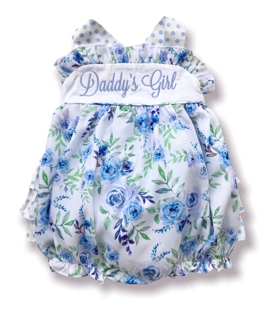 Daddy's Girl Sapphire Rose Ruffle Bum Bubble