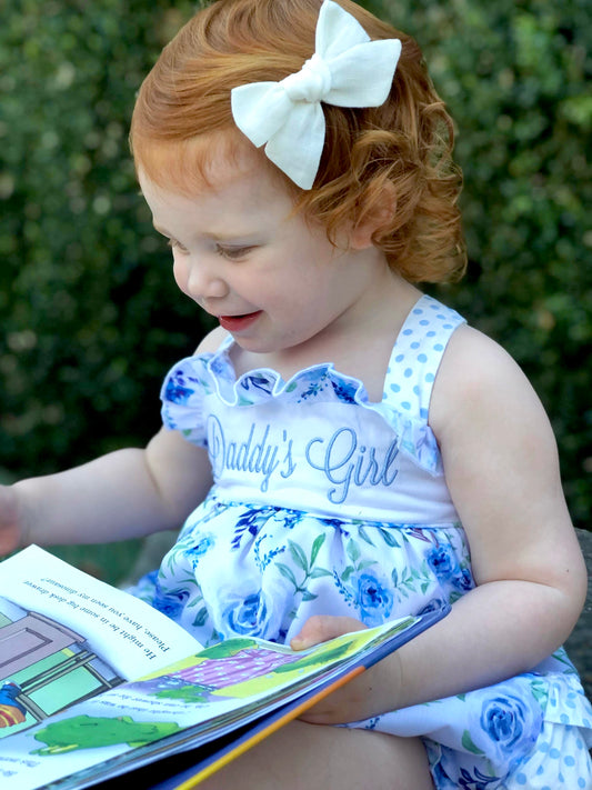 Daddy's Girl Sapphire Rose Ruffle Bum Bubble