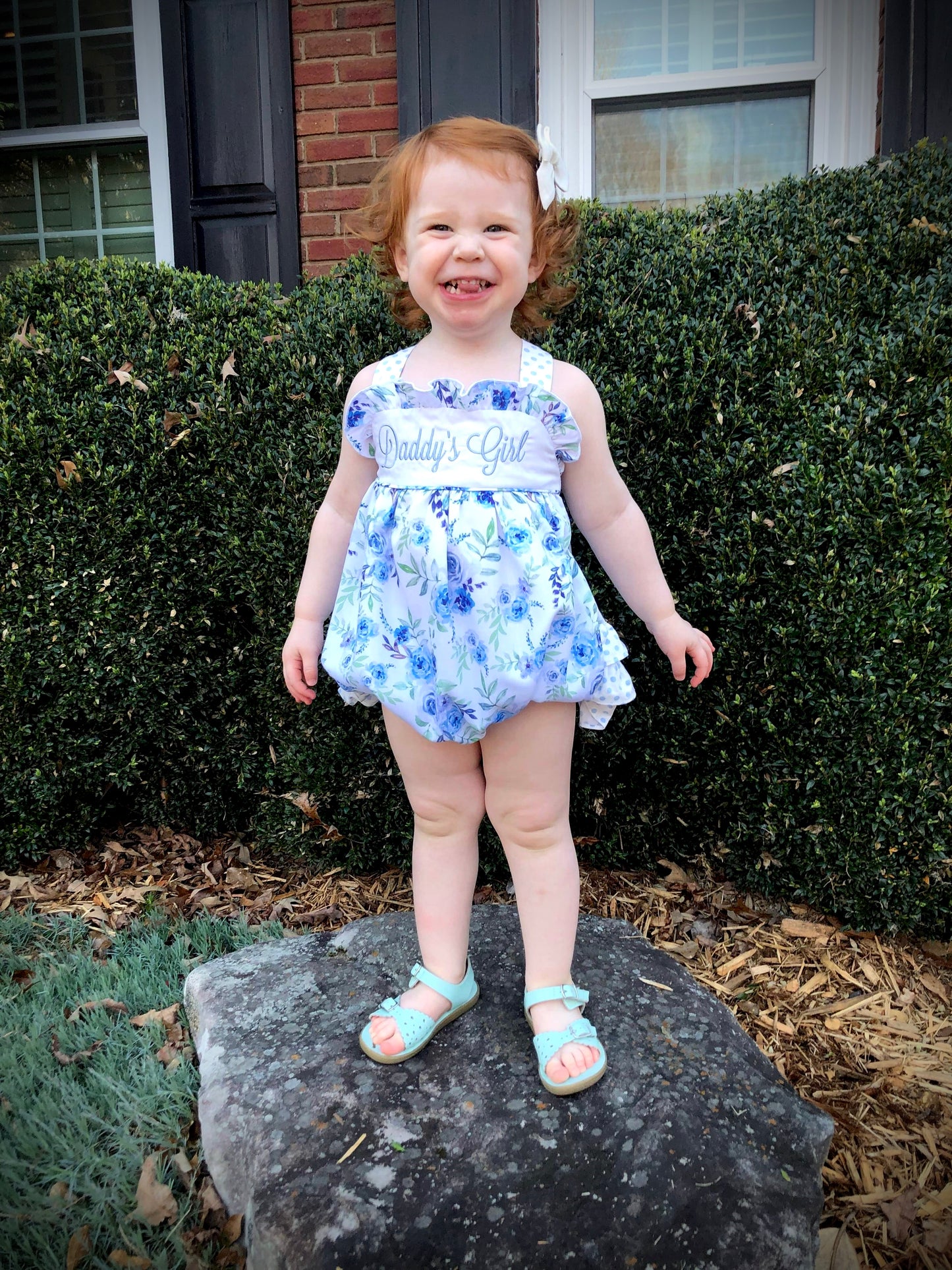 Daddy's Girl Sapphire Rose Ruffle Bum Bubble