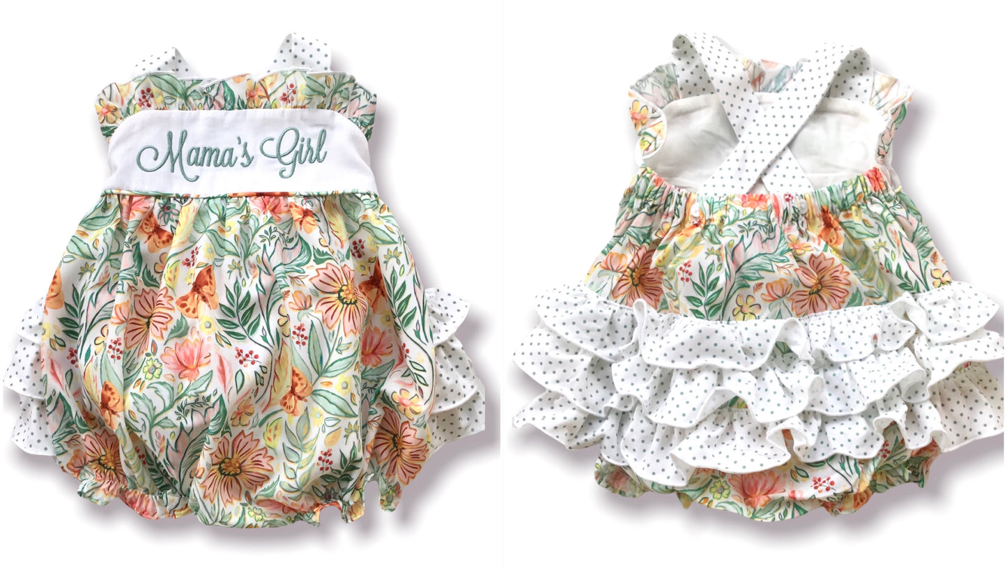 Mama's Girl Butterfly Garden Ruffle Bum Bubble