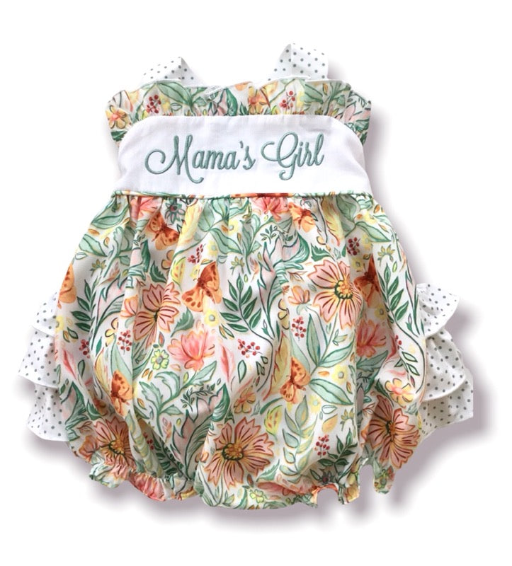 Mama's Girl Butterfly Garden Ruffle Bum Bubble