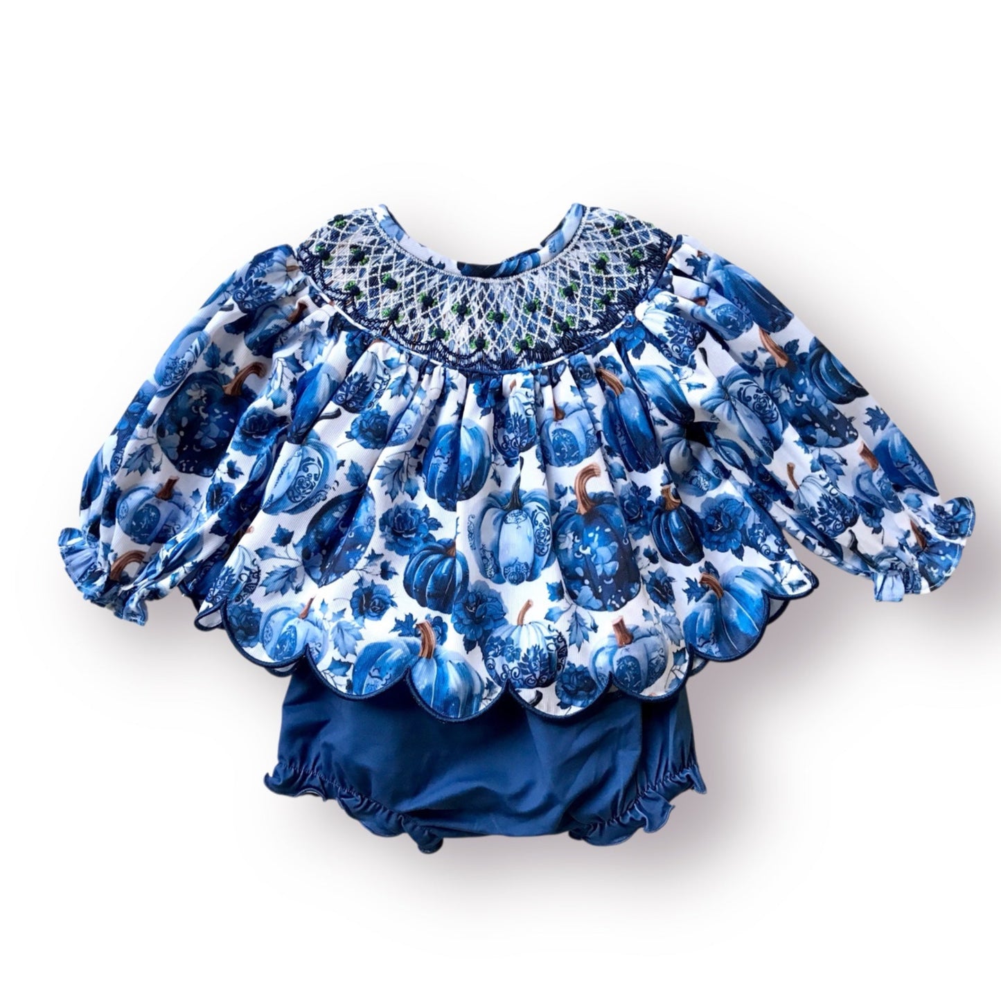 Blue Chinoiserie Pumpkins Bloomer Set