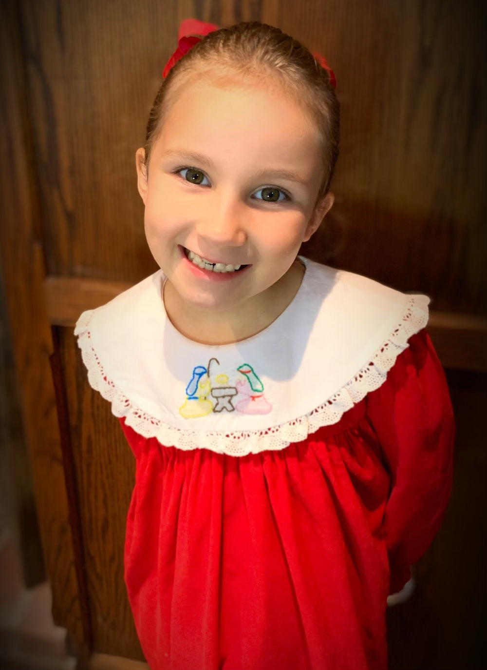 Oh Holy Night Red Corduroy Dress