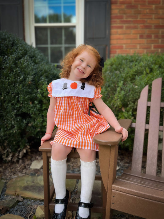 Spooky Halloween French Knot Dress