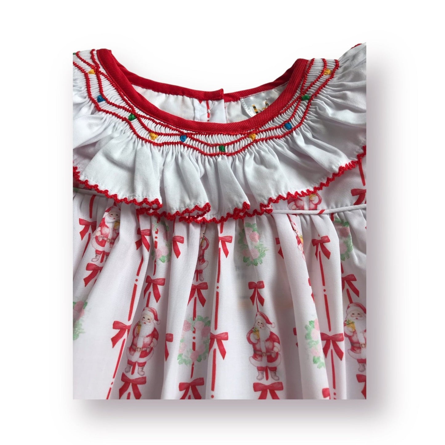 Pink Vintage Santa Print Dress