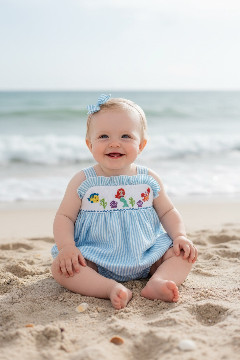 Mermaid Smocked Bloomer Set