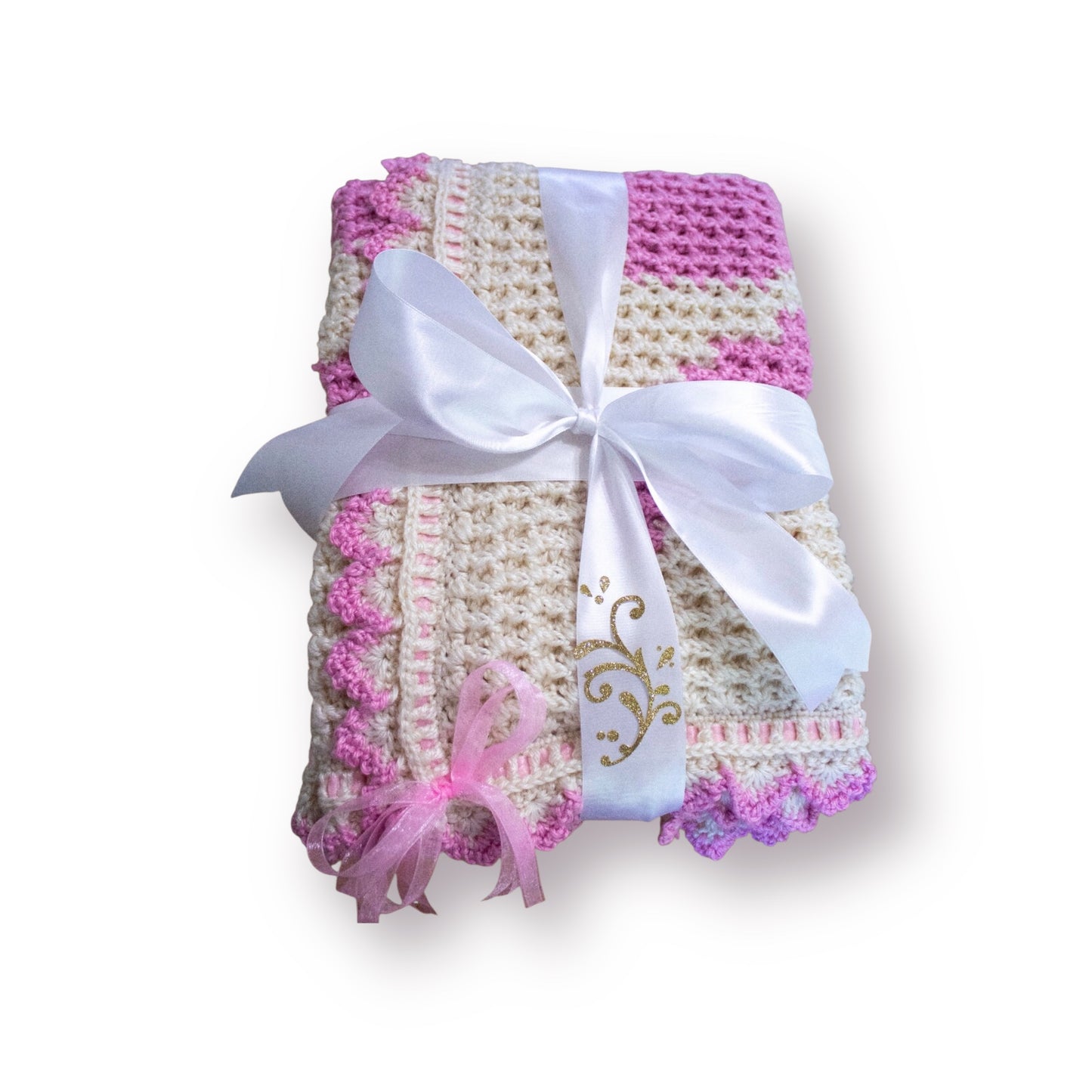 Handmade Pink Bow Blanket