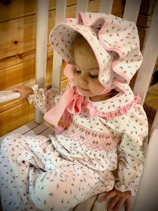 Classic Rosebuds Smocked Footie