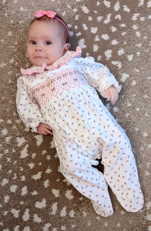 Classic Rosebuds Smocked Footie