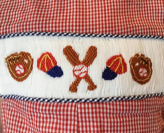 Home Run Baseball Smocked Jon Jon