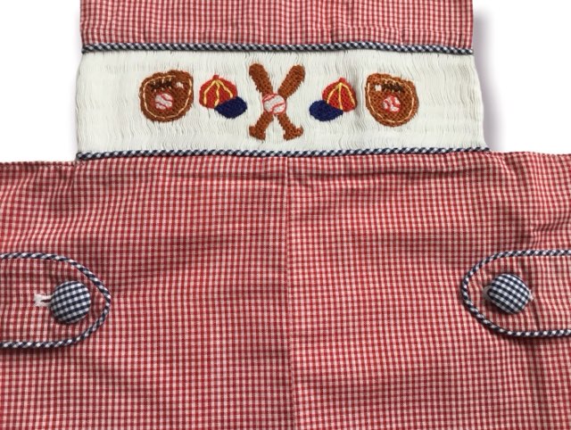Home Run Baseball Smocked Jon Jon