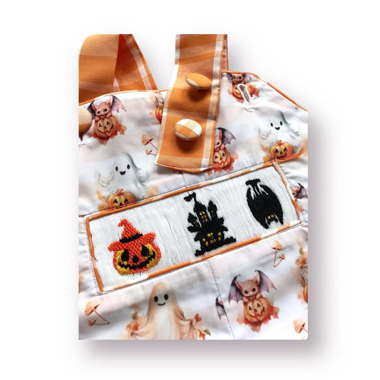 Smocked Halloween Overalls