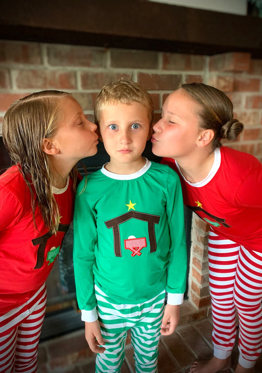 Away in the Manger Red Pajama Set