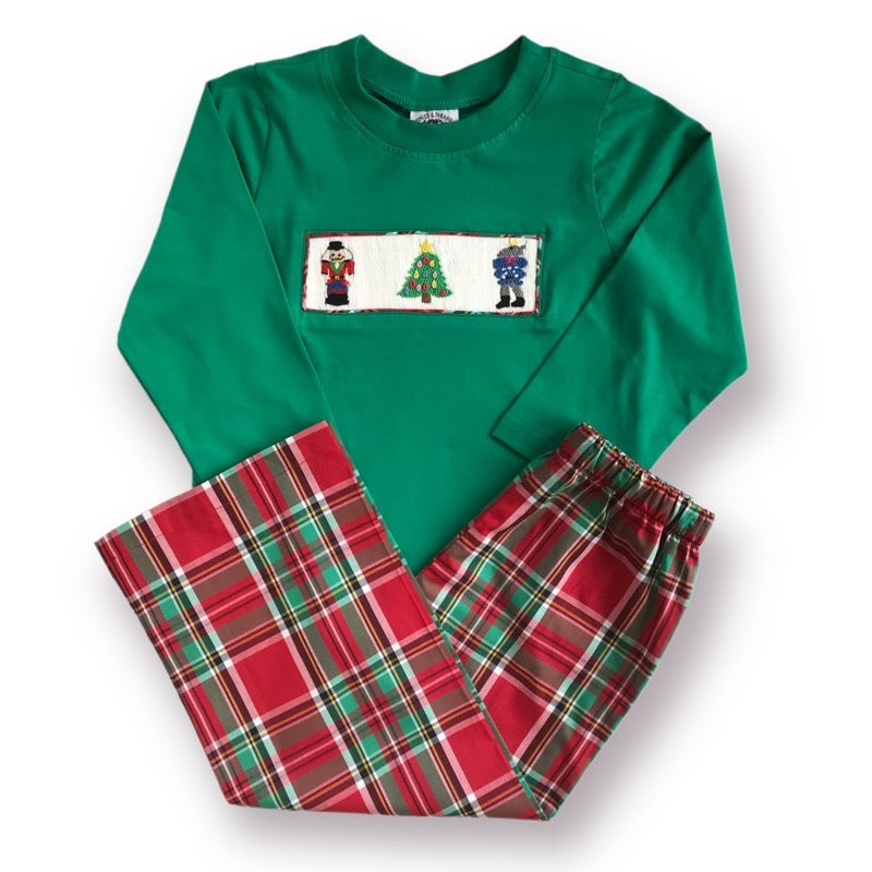 Plaid Nutcracker Christmas Pants Set