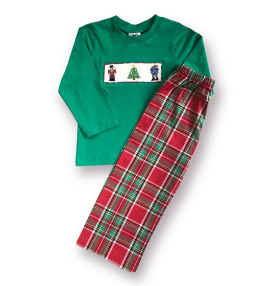 Plaid Nutcracker Christmas Pants Set