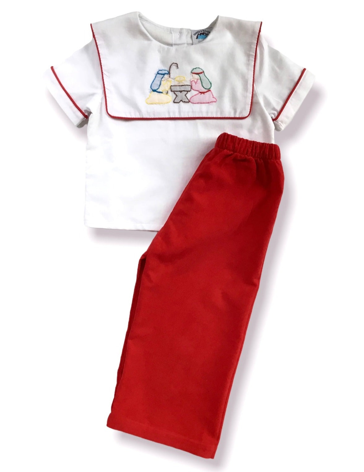 Oh Holy Night Shirt & Red Corduroy Pant Set