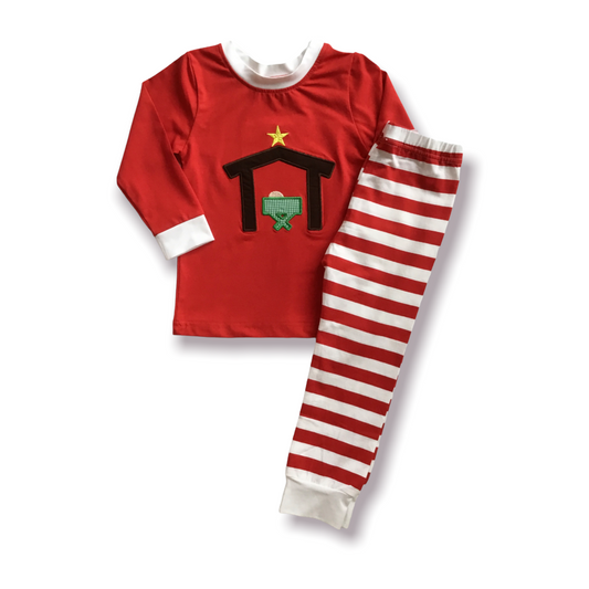 Away in the Manger Red Pajama Set