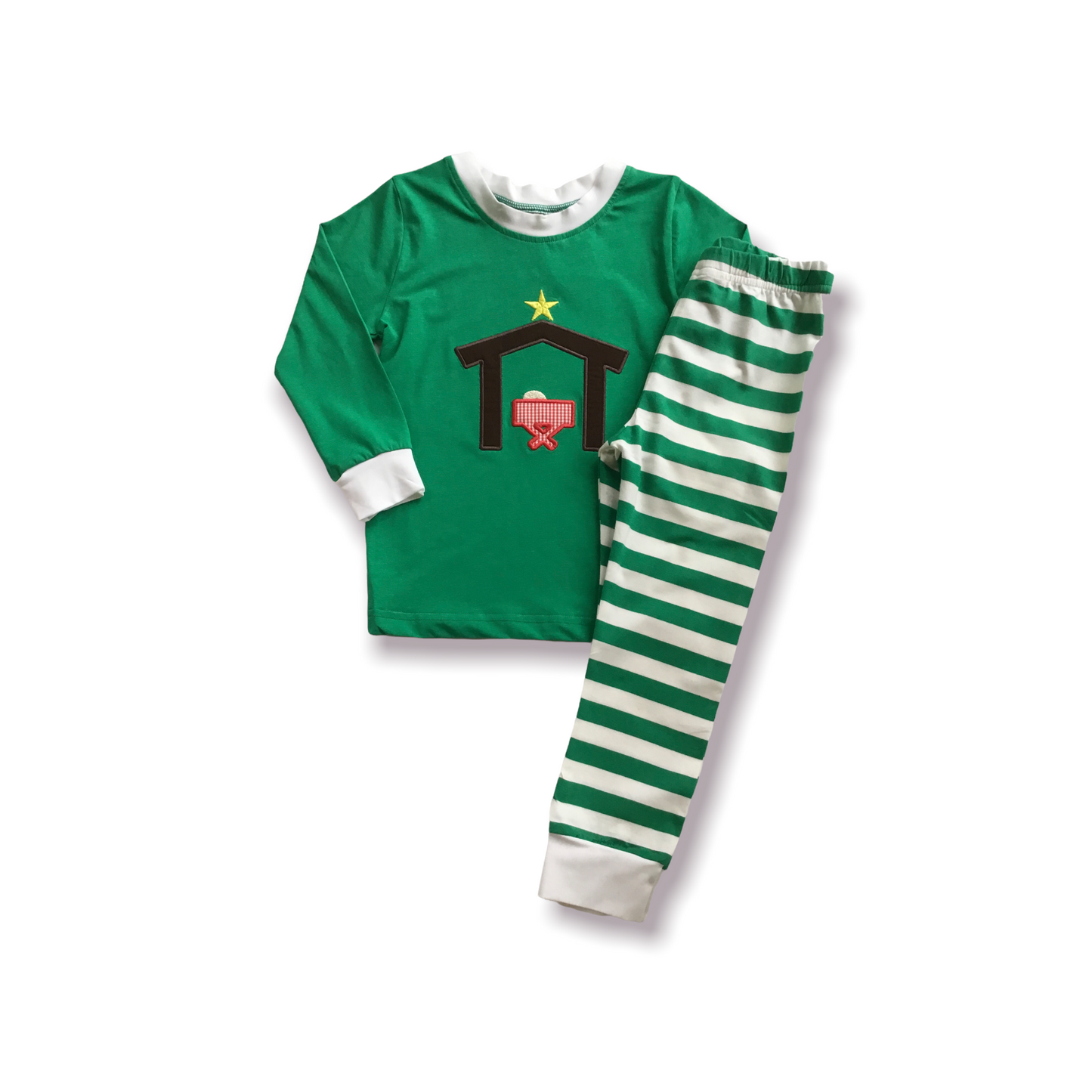 Away in the Manger Green Pajama Set