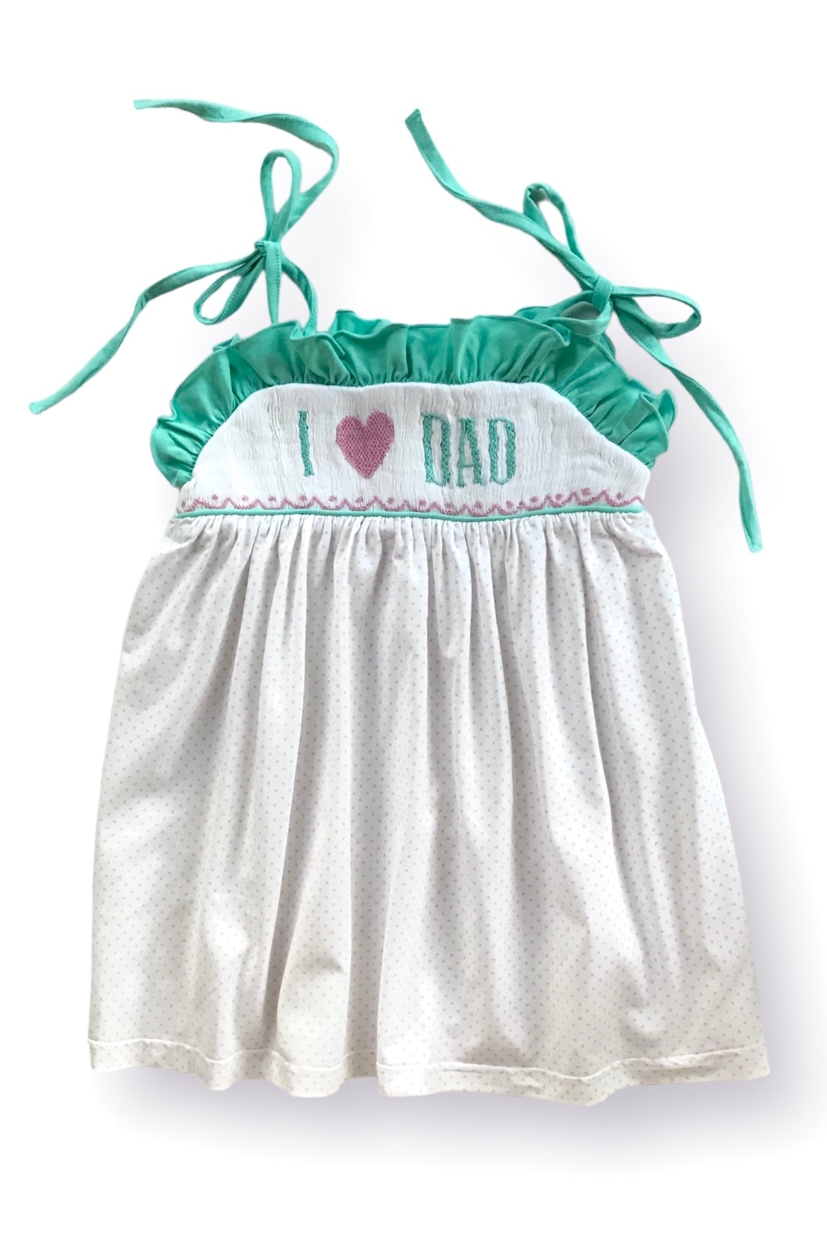 I Love Dad Knit Tie Strap Sundress