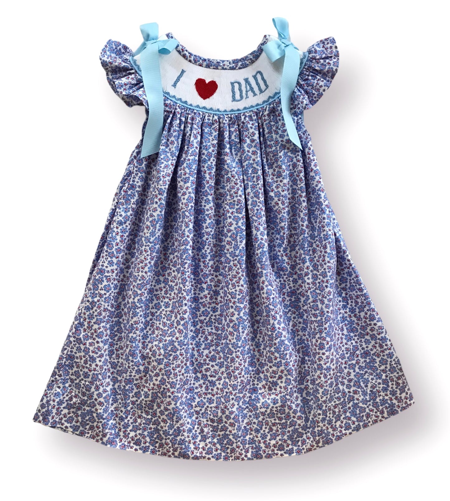 I Love Dad Periwinkle Bow Bishop