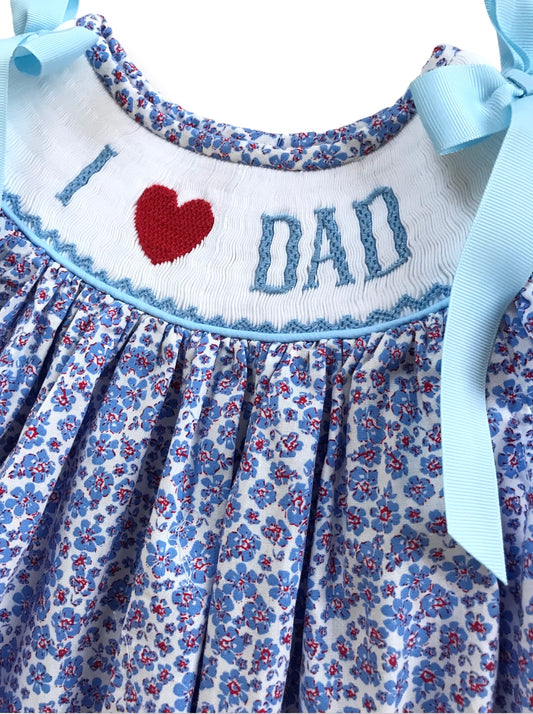 I Love Dad Periwinkle Bow Bishop