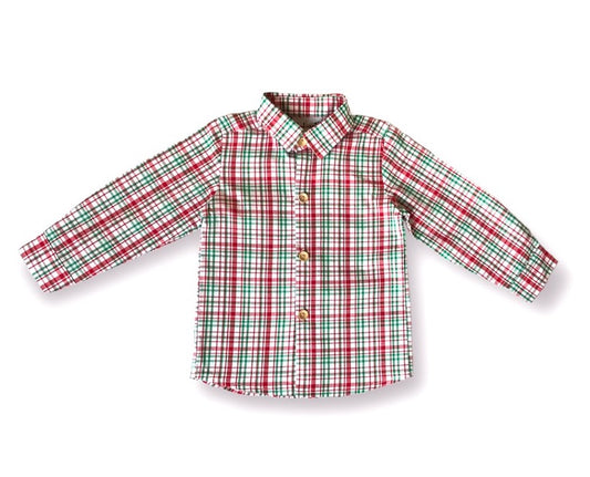Christmas Plaid Dress Shirt