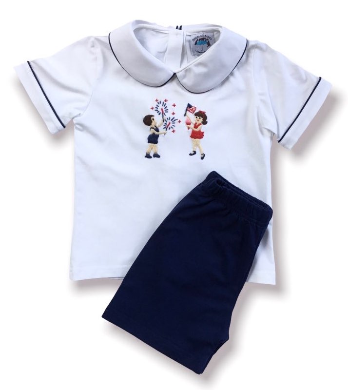 Lil' Firecracker Knit Shorts Set