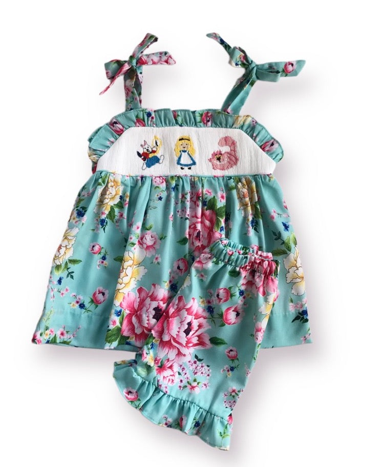 Tea Party in Wonderland Ruffle Shorts Set