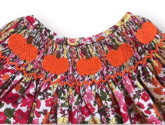 Harvest Pumpkin Smocked Shorts Set