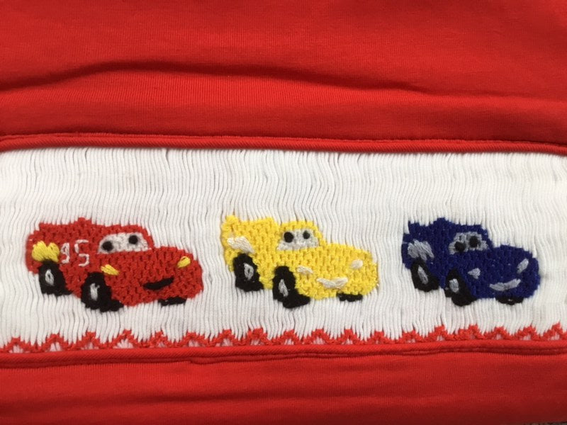 Racecars Smocked Shorts Set