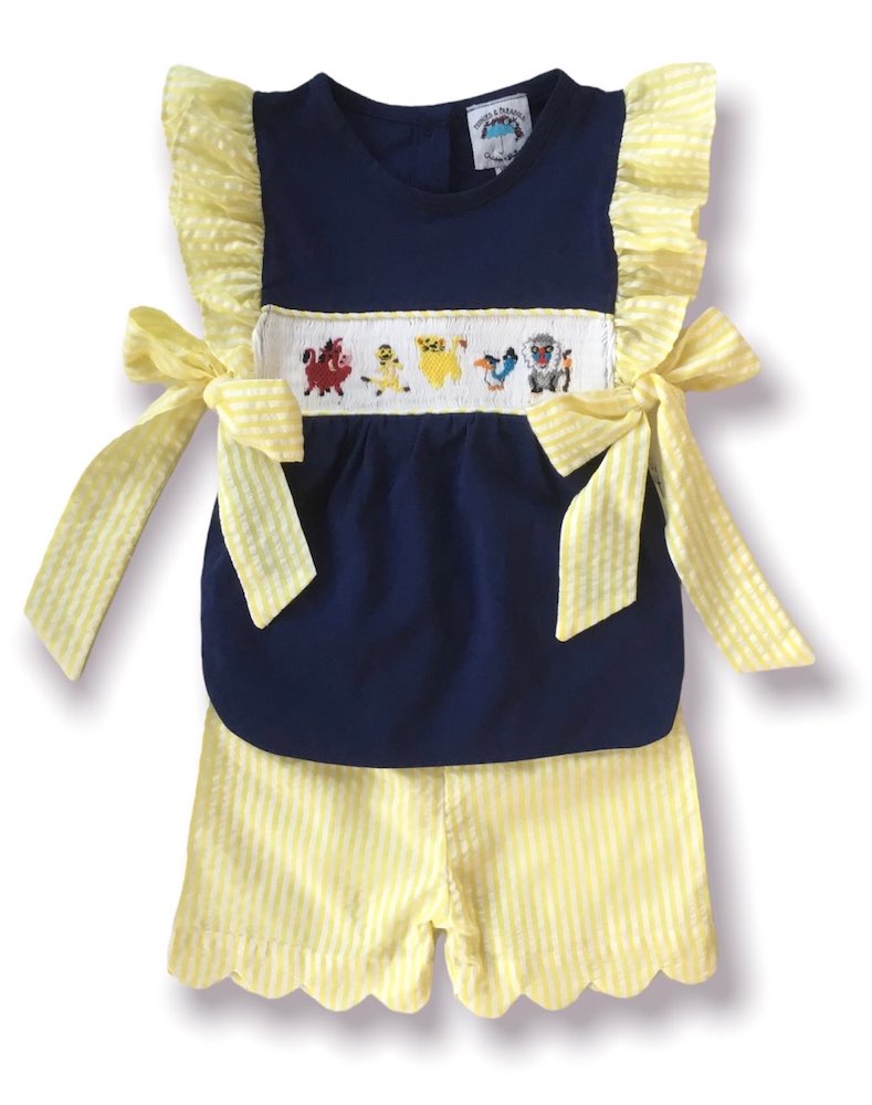 Safari Friends Pinafore & Scalloped Shorts Set