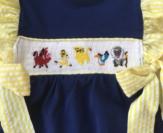 Safari Friends Pinafore & Scalloped Shorts Set