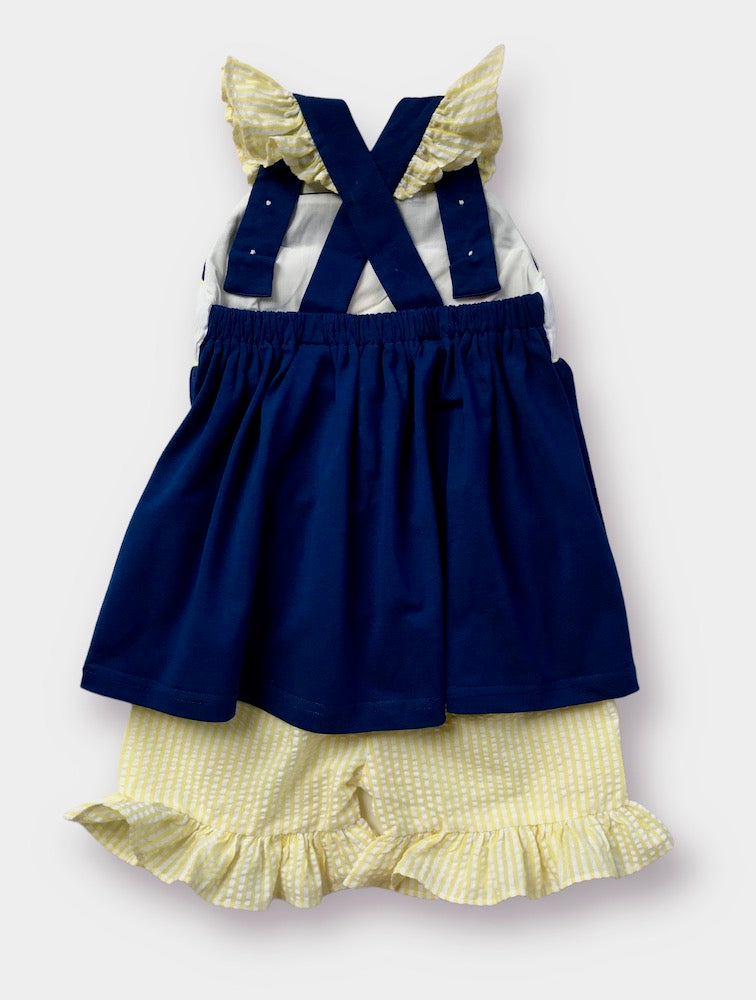 Safari Friends Smocked Top & Ruffle Shorts Set