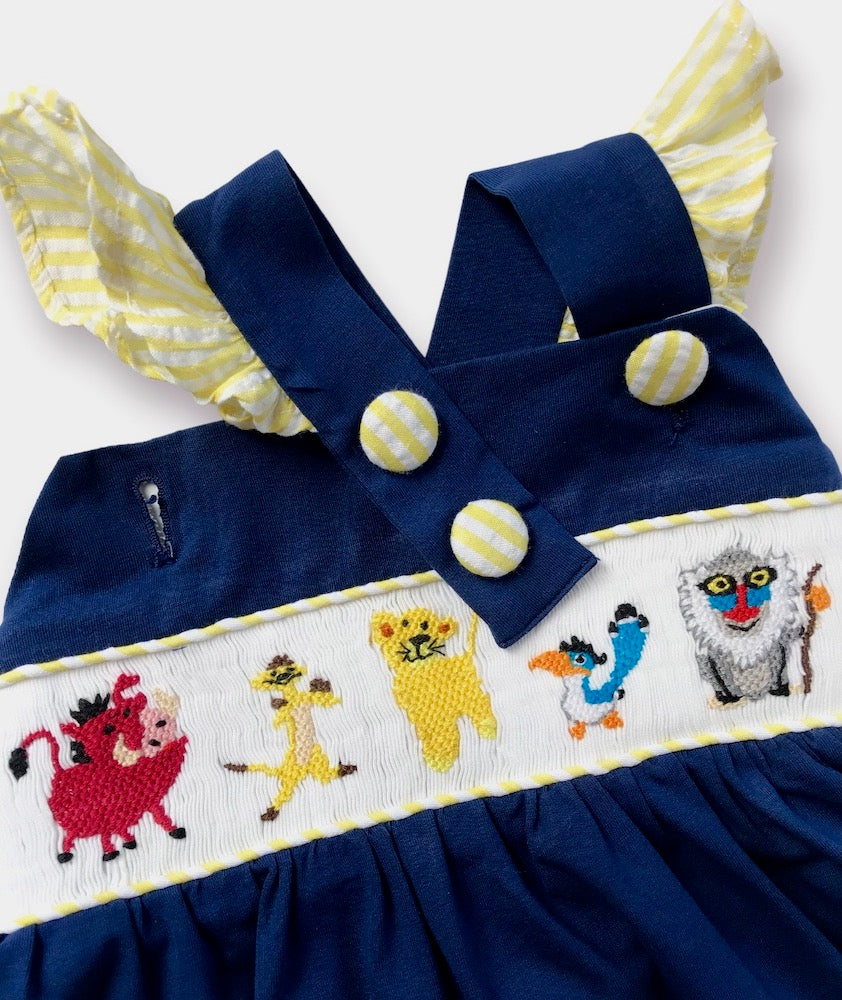 Safari Friends Smocked Top & Ruffle Shorts Set