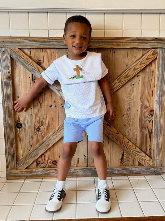 He is Risen Knit Shorts Set