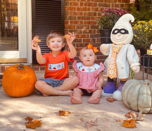 Tricks or Treats & the Great Pumpkin Smocked Bloomer Set