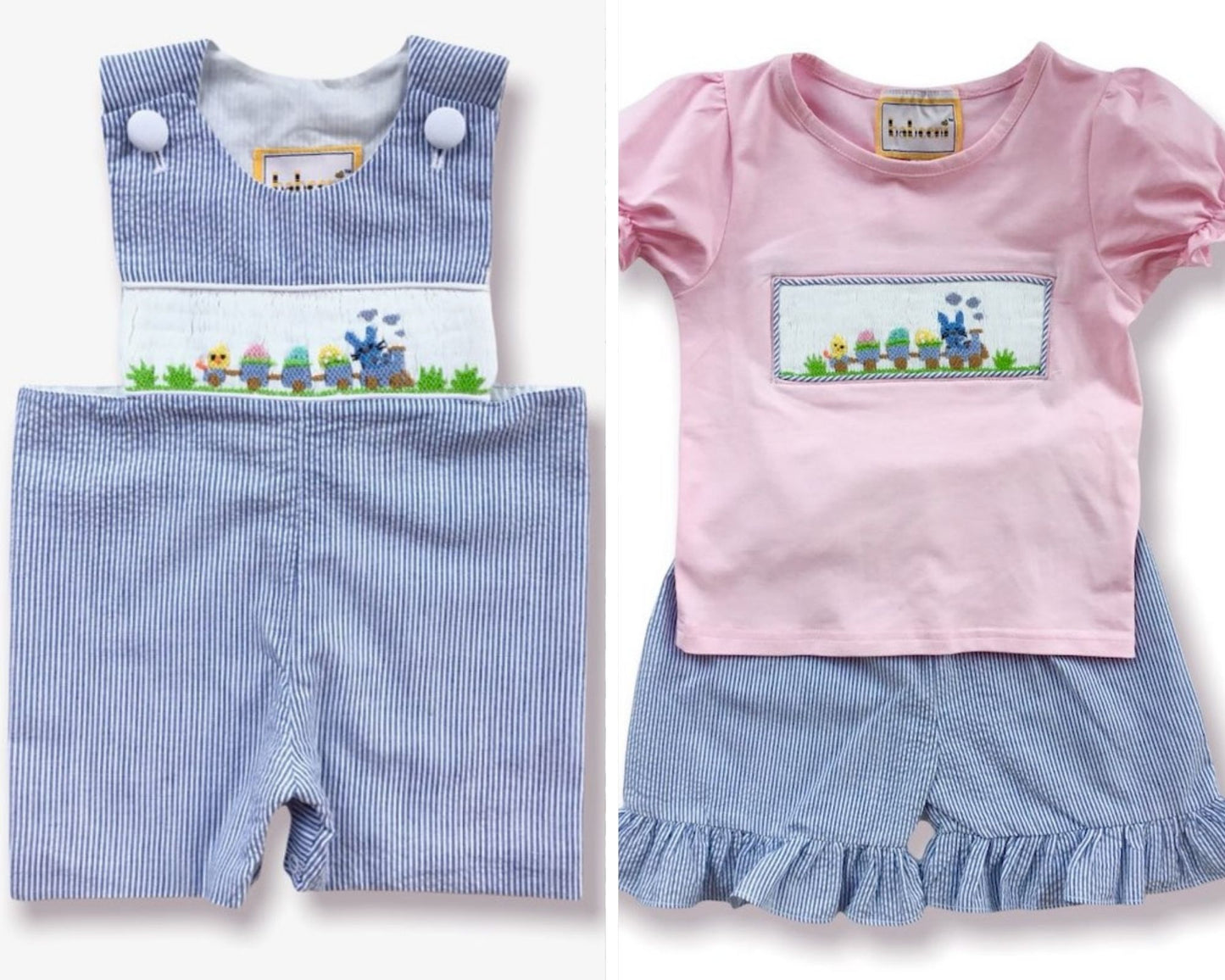 Easter Train Ruffle Shorts Set