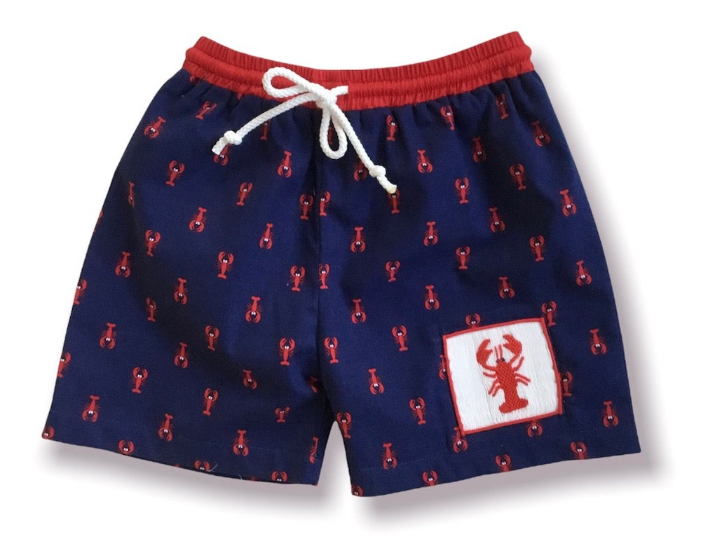 Smocked Lobster Swim Shorts