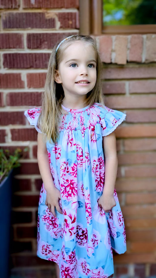 Pretty in Peonies Smocked Dress
