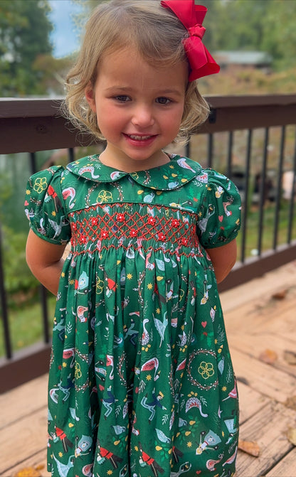 12 Days of Christmas Smocked Dress
